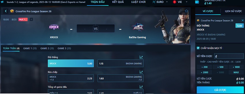 Cách tham gia cá cược CrossFire tại JBO Dat cuoc CrossFire tai JBO
