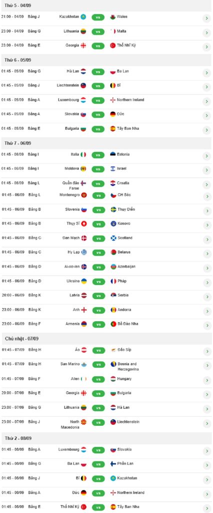 Lich thi dau VL WC 2026 vong 5