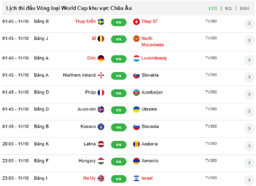 Lich thi dau VL WC 2026 ngay 11/10/2025  