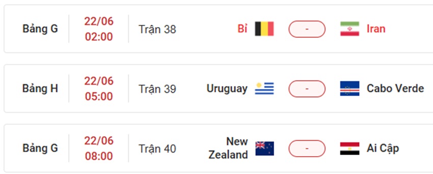 Lich thi dau VCK WC 2026 ngay 22/6/2026